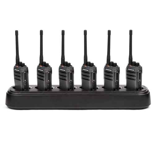 Dynascan EU-55-PACK6 Conjunt de 6 Walkie Talkie PMR-446 d'ús lliure per usuaris professionals + carregador múltiple