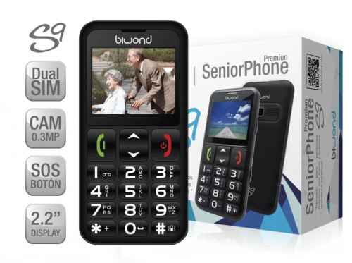 BIWOND s9 dual SIM seniorphone negre 51262