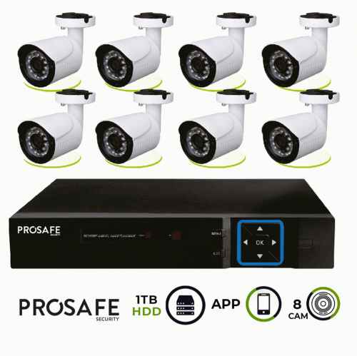 Kit seguretat grabador vídeo digital 8 càmeres 8ch dvr6408 prosafe 54361