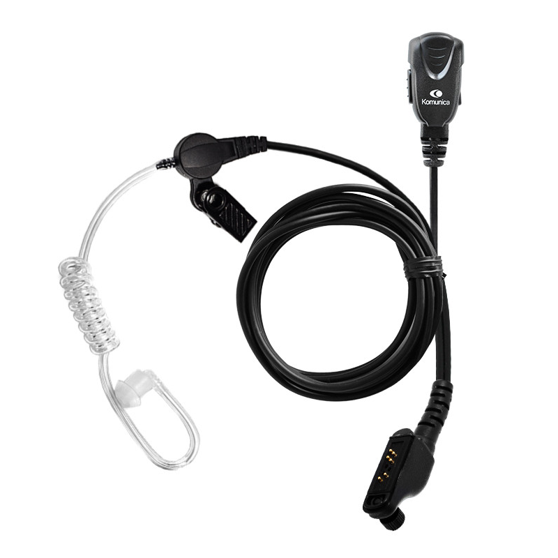 Komunica PWR-PRO-ICF30  Microauricular pinganillo amb auricular tub acústic transparent per walkies Icom IC-F30, IC-F40, IC-M87...