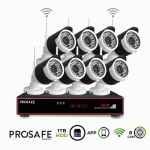 Kit seguridad grabador vídeo inalámbrico 8 cámaras 8ch WIFI nvr prosafe 54363